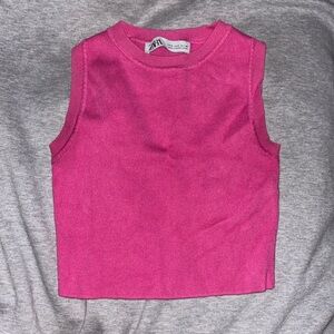 zara pink cropped tank top - excellent condition!!